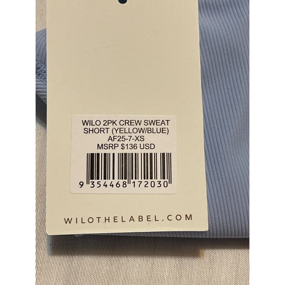 Wilo Wellness XS Sweatshirt & Shorts Activewear Set In Yellow & Light Blue - Picture 15 of 15